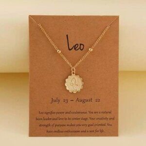 🎉 New Leo Astrology Zodiac Gold Plated Necklace